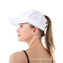 Wholesale Breathable Mesh Sun Visors Spring Summer Outdoor Sports Criss Cross Ponytail Hat Baseball Hats For Women 2021